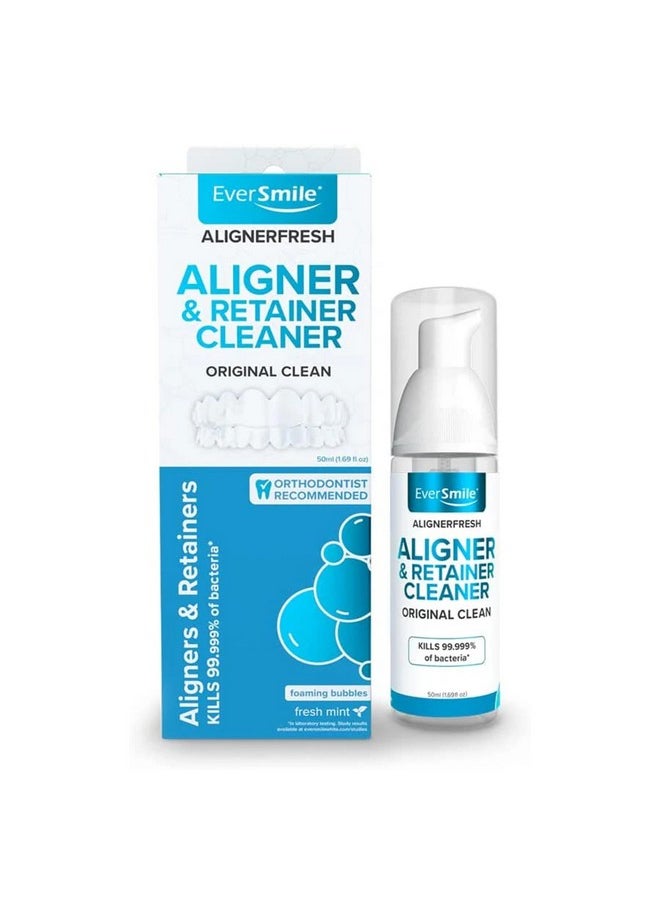 EverSmile EverSmile AlignerFresh Original Clean Foam - Cleaner Compatible w/Invisalign and All Clear Aligners & Retainers - Eliminates Bacteria, Whitens Teeth, Fights Bad Breath - 50ml (1 Pack)  - Image 1