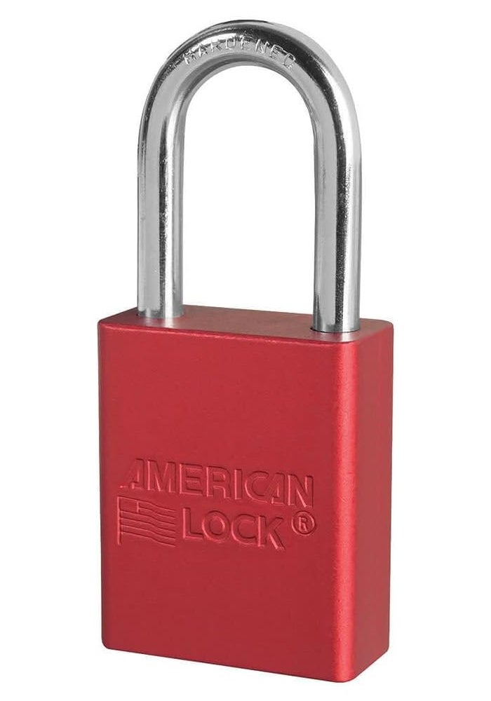 Master Lock A1106RED Anodized Aluminum Safety Padlock - High Visibility Red with Chrome Plated Shackle - Image 5