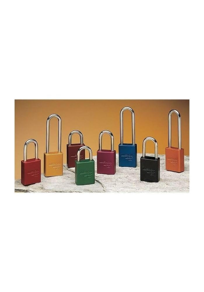 Master Lock A1106RED Anodized Aluminum Safety Padlock - High Visibility Red with Chrome Plated Shackle - Image 4