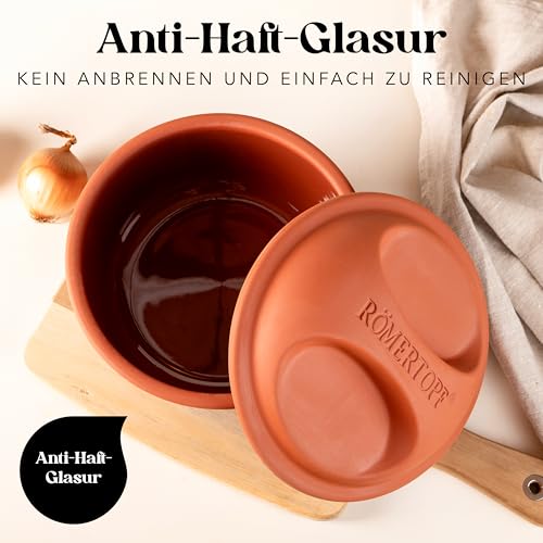 Romertopf 15005 Clay Roaster | Non-Stick Dutch Oven | Healthy Pot Cooking | Clay Baker | Versatile Cooking Vessel - 2.1 Quarts (2 Liters) 2-4 People - Image 5