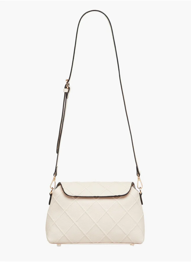 Celeste Quilted Shoulder Bag with Flap Closure and Adjustable Strap