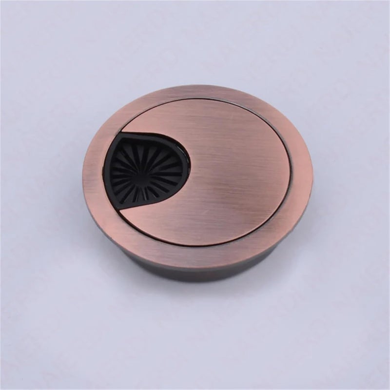 Red Bronze 53mm Cable Grommet 10Pcs Round Desk Hole Cover Wire Port Holder For Computer Table - Image 2