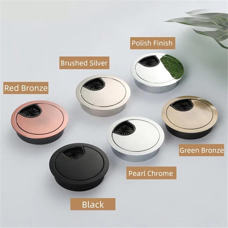 Red Bronze 53mm Cable Grommet 10Pcs Round Desk Hole Cover Wire Port Holder For Computer Table - Image 4