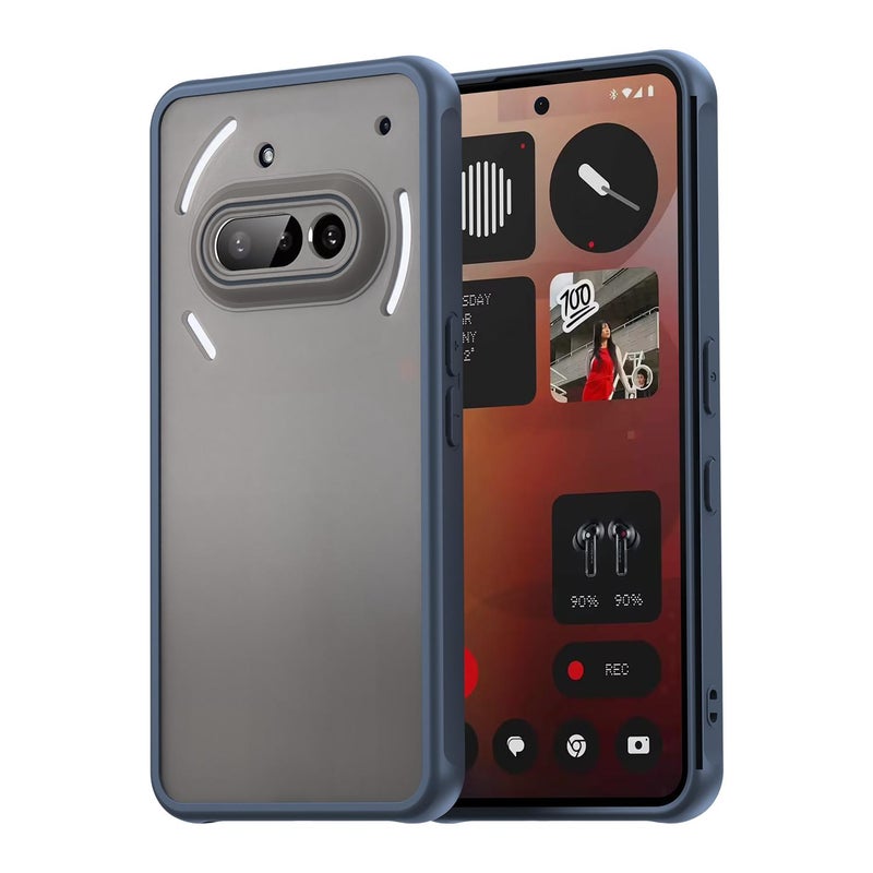 HuHa Case Cover For Nothing Phone 3a Fan Dun Series TPU Hybrid PC Frosted Phone Case(Blue) - Image 1