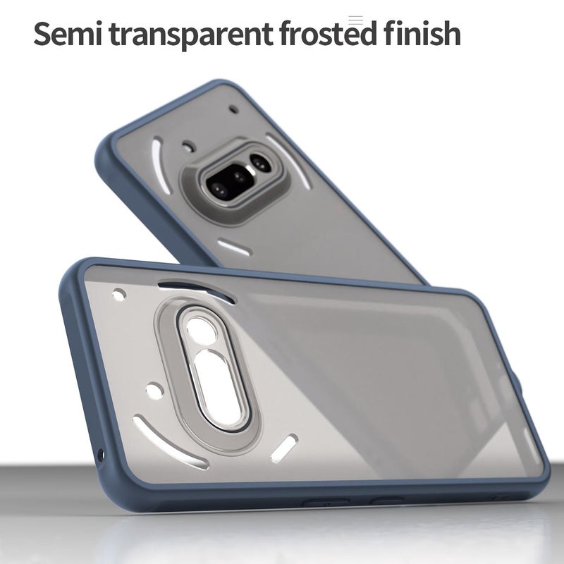 HuHa Case Cover For Nothing Phone 3a Fan Dun Series TPU Hybrid PC Frosted Phone Case(Blue) - Image 4