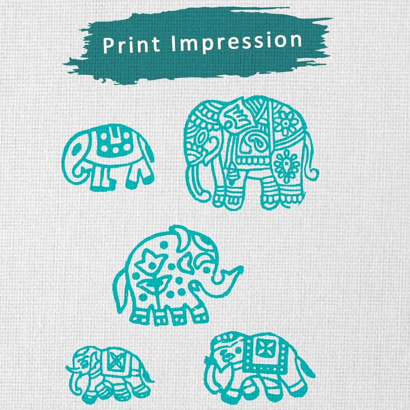 TWOGRAMS Wooden Stamp Block - Printing Stamp Design Set - Block for Printing Saree Border, Dresses, Craft Card Making, Scrapbook, Clay Pottery | Set of 5 | - Image 3