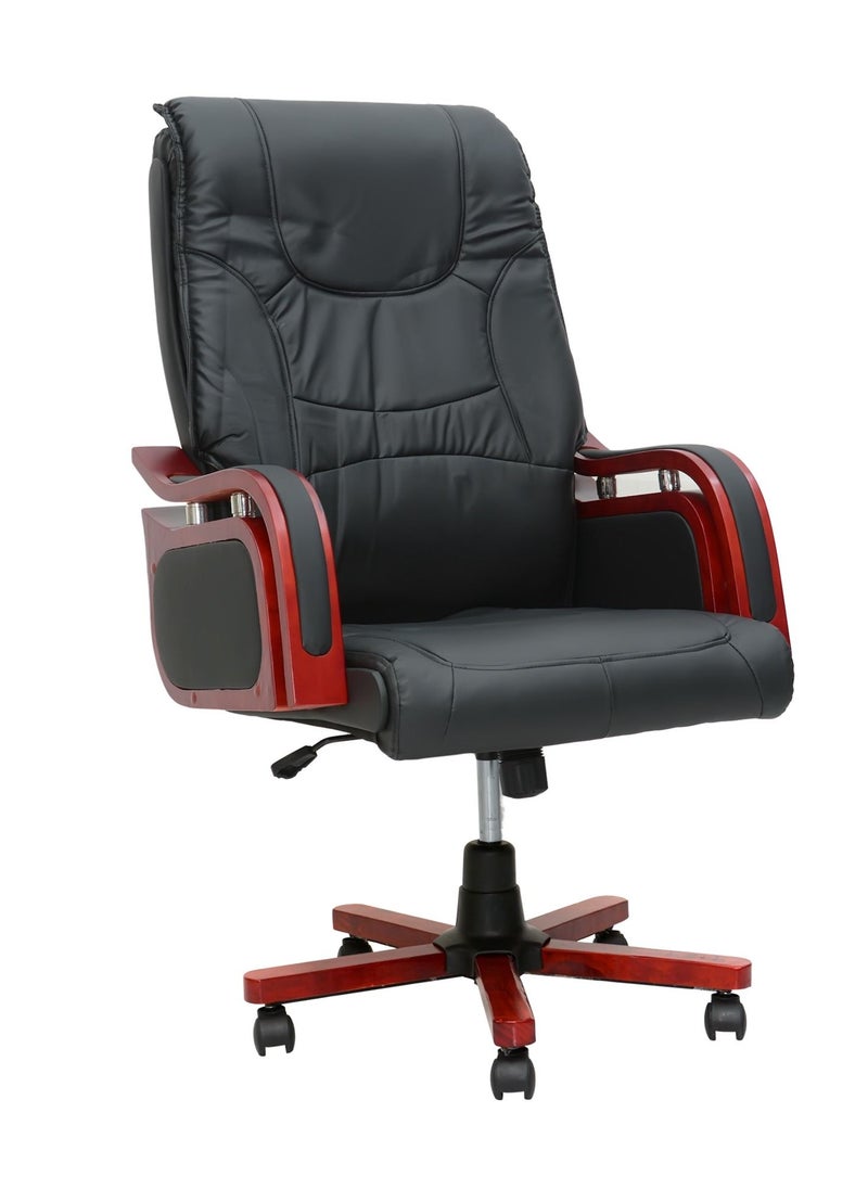 KARNAK Boss Executive Office Chair Steel Structure, PU Leather 360° Swivel Desk Gaming Chair High Back & Adjustable Height Computer Table Chair, Soft Foam Gaming Study Chair Lumbar Support  - Image 1
