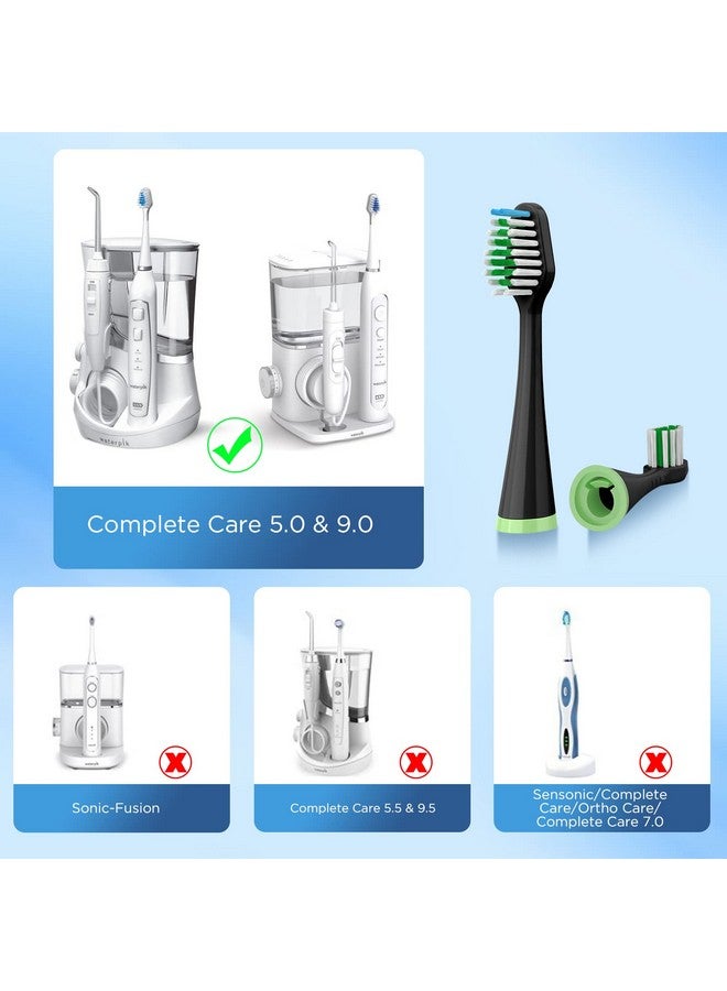 Fregum Replacement Toothbrush Heads for Waterpik Complete Care 5.0/9.0 (CC-01/WP-862), with Covers, 5 Count, Black - Image 4
