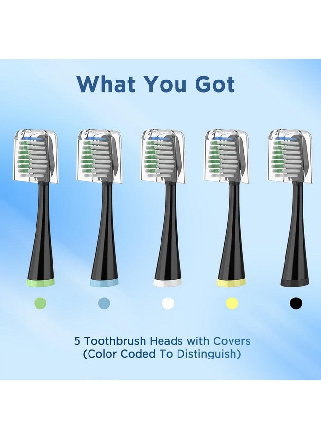 Fregum Replacement Toothbrush Heads for Waterpik Complete Care 5.0/9.0 (CC-01/WP-862), with Covers, 5 Count, Black - Image 5