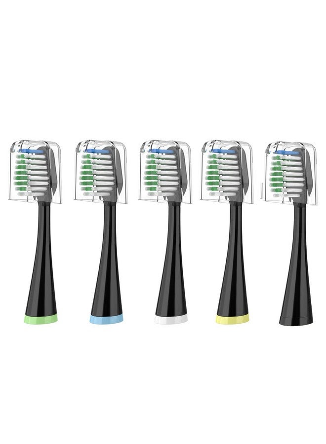 Fregum Replacement Toothbrush Heads for Waterpik Complete Care 5.0/9.0 (CC-01/WP-862), with Covers, 5 Count, Black - Image 1
