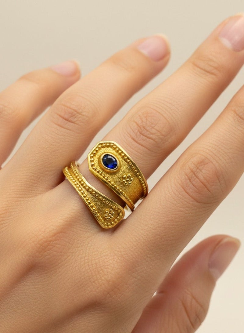 بي تي سي إيلا - خاتم فضة مطلي بالذهب (SIL0488) - Image 1