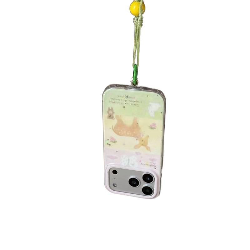 Protective Case | Sweet Strawberry Spring Deer | Cartoon | Cover for iPhone 15 / 15 Plus / 15 Pro / 15 Pro Max | Silicone - Image 3