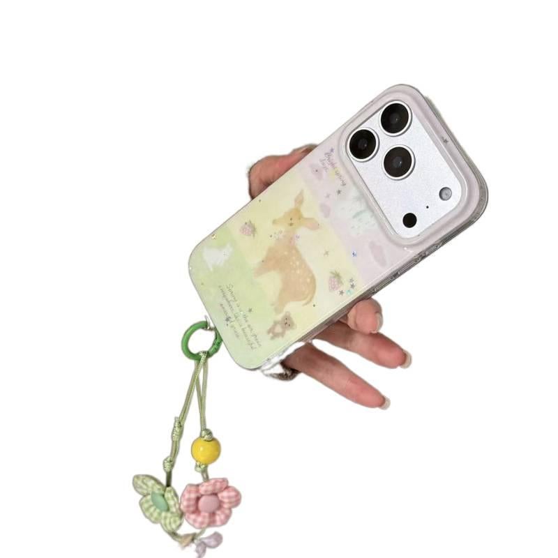 Protective Case | Sweet Strawberry Spring Deer | Cartoon | Cover for iPhone 15 / 15 Plus / 15 Pro / 15 Pro Max | Silicone - Image 4