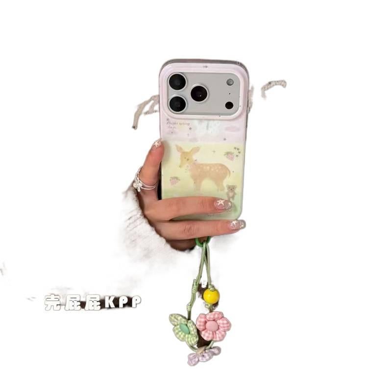 Protective Case | Sweet Strawberry Spring Deer | Cartoon | Cover for iPhone 15 / 15 Plus / 15 Pro / 15 Pro Max | Silicone - Image 2