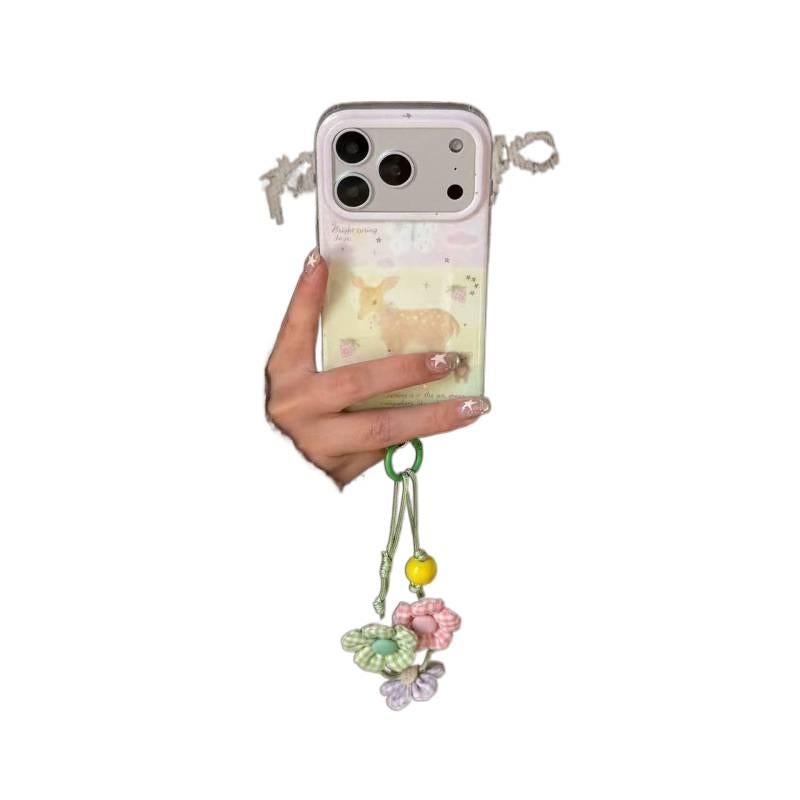 Protective Case | Sweet Strawberry Spring Deer | Cartoon | Cover for iPhone 15 / 15 Plus / 15 Pro / 15 Pro Max | Silicone - Image 1