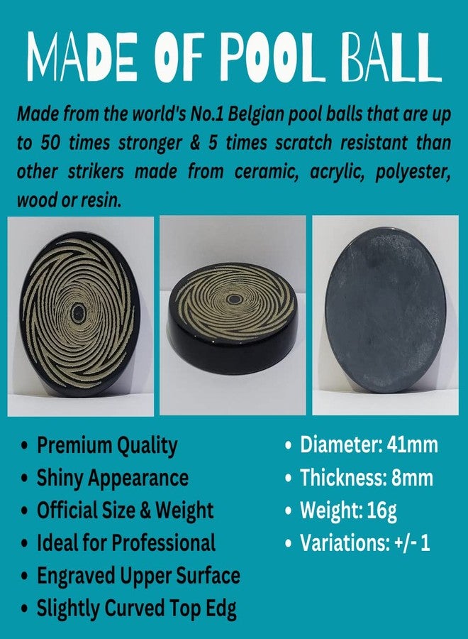 NHD Professional Carrom Striker PROAN787 - Made of Original Pool Ball (Grey) - Image 3