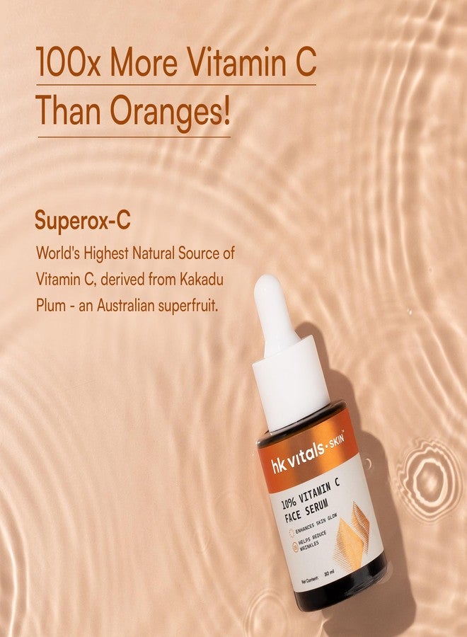 hk vitals 10% Vitamin C Face Serum (30 ml) | With Superox-C & 3-o-Ethyl Ascorbic Acid | Brightens Skin, Evens Out Skin Tone, Reduces Wrinkles - Image 3