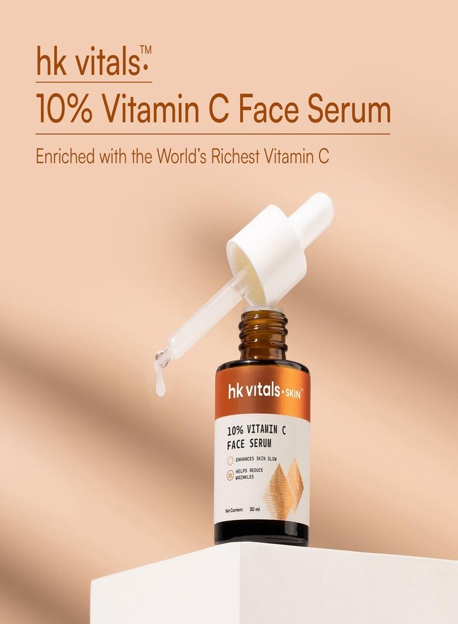 hk vitals 10% Vitamin C Face Serum (30 ml) | With Superox-C & 3-o-Ethyl Ascorbic Acid | Brightens Skin, Evens Out Skin Tone, Reduces Wrinkles - Image 2