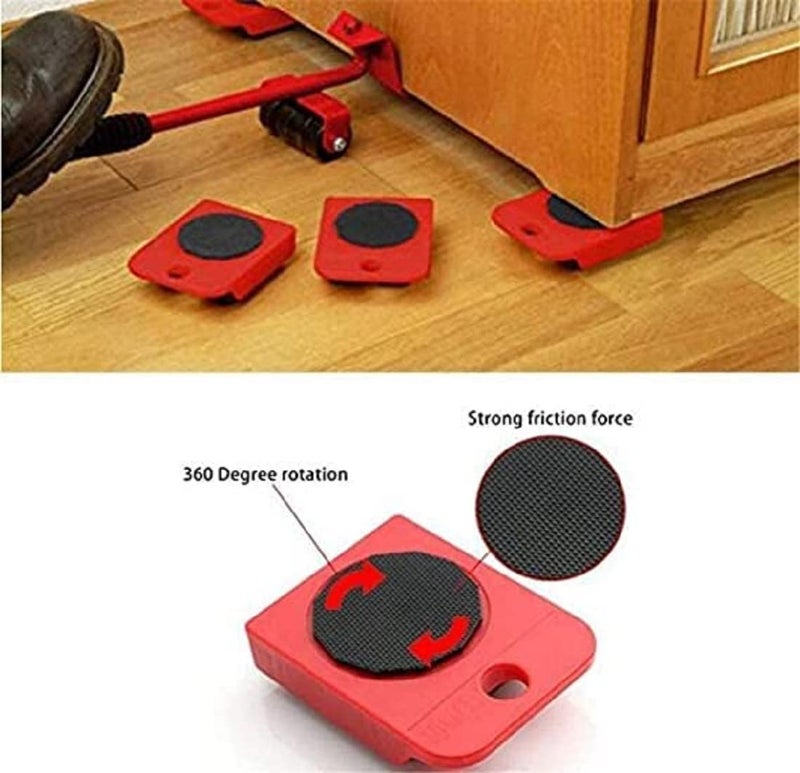 REPLEX Furniture Lifter Mover Tool Set Furniture Shifting Tool with 4Pcs Casters Mover KitsHeavy Furniture Lifter and Mover Tool Furniture Slider Roller Move Tools Lifter Hand Tools Set - Image 2
