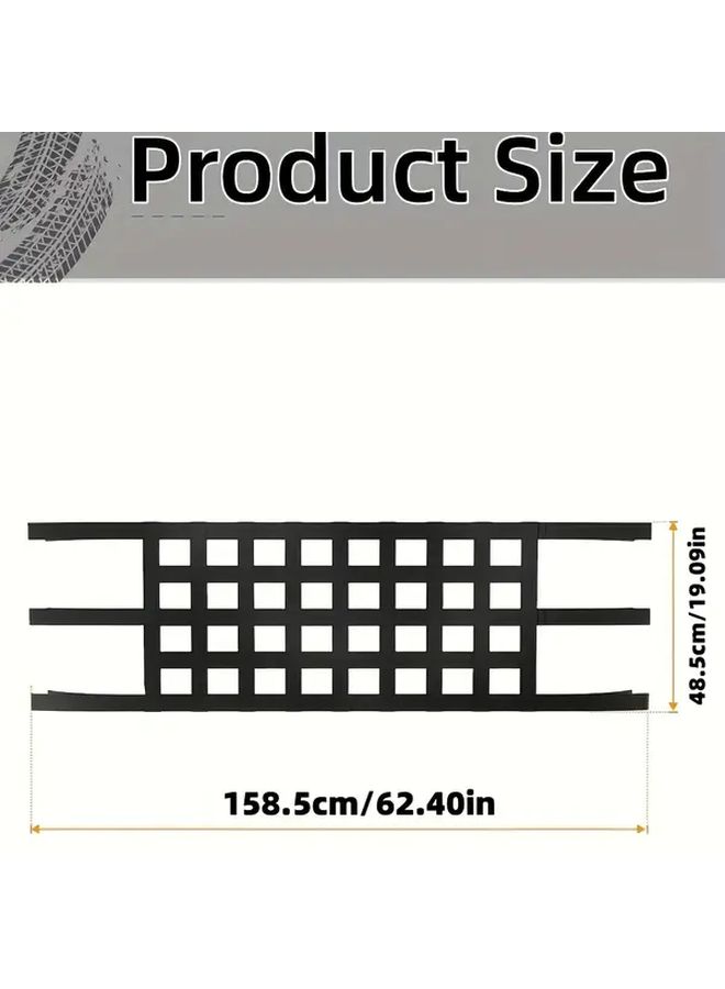 Black Mesh Cargo Net Hammock Roof Top Netting for Jeep YJ TJ JK JKU JL JLU JT 1987 2024 - Image 2