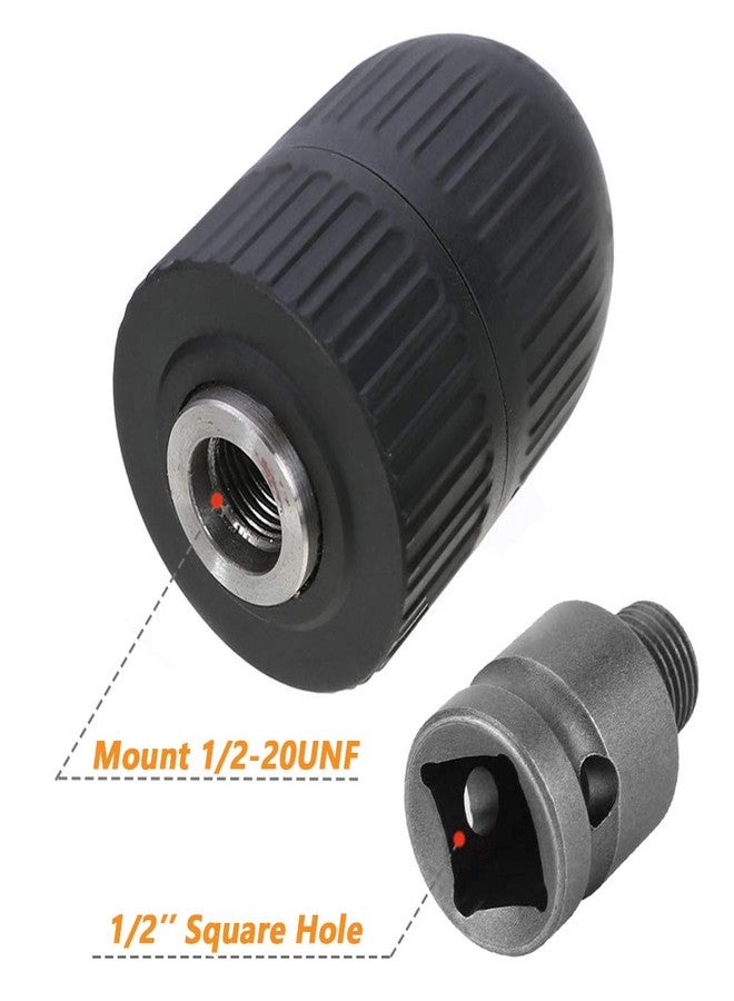 Mesee 2-13mm Capacity Keyless Drill Chuck Adapter, 1/2-20UN Mount Thread Impact Quick Change Conversion Tool for Air Impact Wrench - Image 5