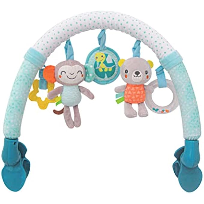 JUNGLE FRIENDS ACTIVITY TOY BAR, HANGING TOY, PLAY ARCH STROLLER CRIB PRAM ACTIVITY BAR, PLUSH TOY 0M+ - JUNGLE FRIENDS - Image 1