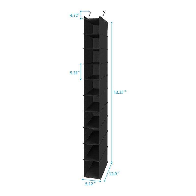 MAX Houser 10-Shelf Hanging Shoe Shelf Organizer, Hanging Shoe Storage for Closet,Pack of 2 (Black) - Image 3