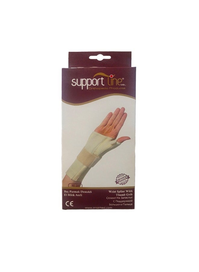 SupportLine SL-21-SAG: Medium Wrist Splint with Thumb Grip - Stability and Comfort for Active Hands  - Image 1