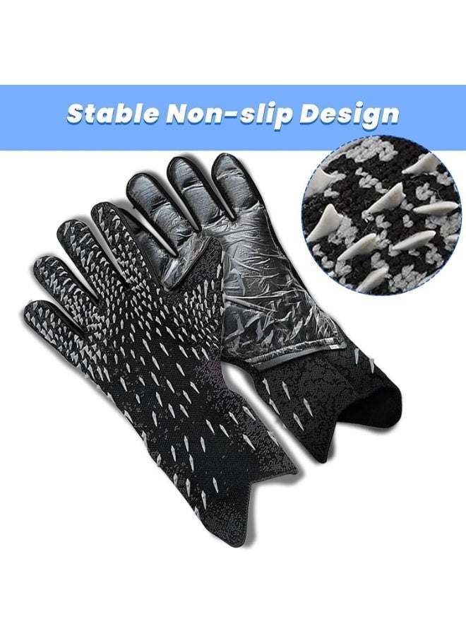 قفازات كرة القدم للأطفال قفازات حارس المرمى قفازات حارس مرمى الأطفال قفازات حارس مرمى المعصم المقاومة للاهتراء - أسود - Image 5