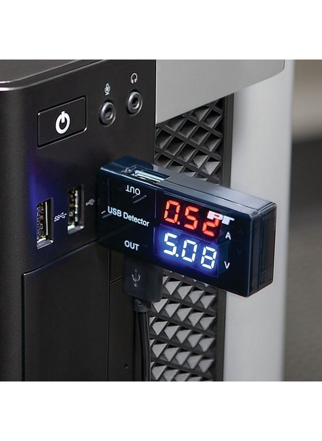 بيرفورمانس تول مقياس الجهد الكهربائي بعرض LED ثنائي اللون USB أسود 13.46 x 7.49 x 2.03 سم W3002  - Image 3