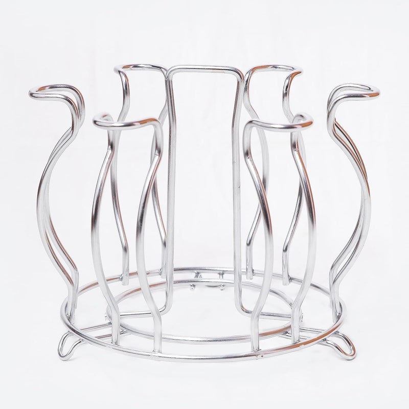 DIVI HOME DIVI HOMEStainless Steel 6 Lotus Glass Stand Tumbler Holder for Kitchen Dining Table  - Image 1