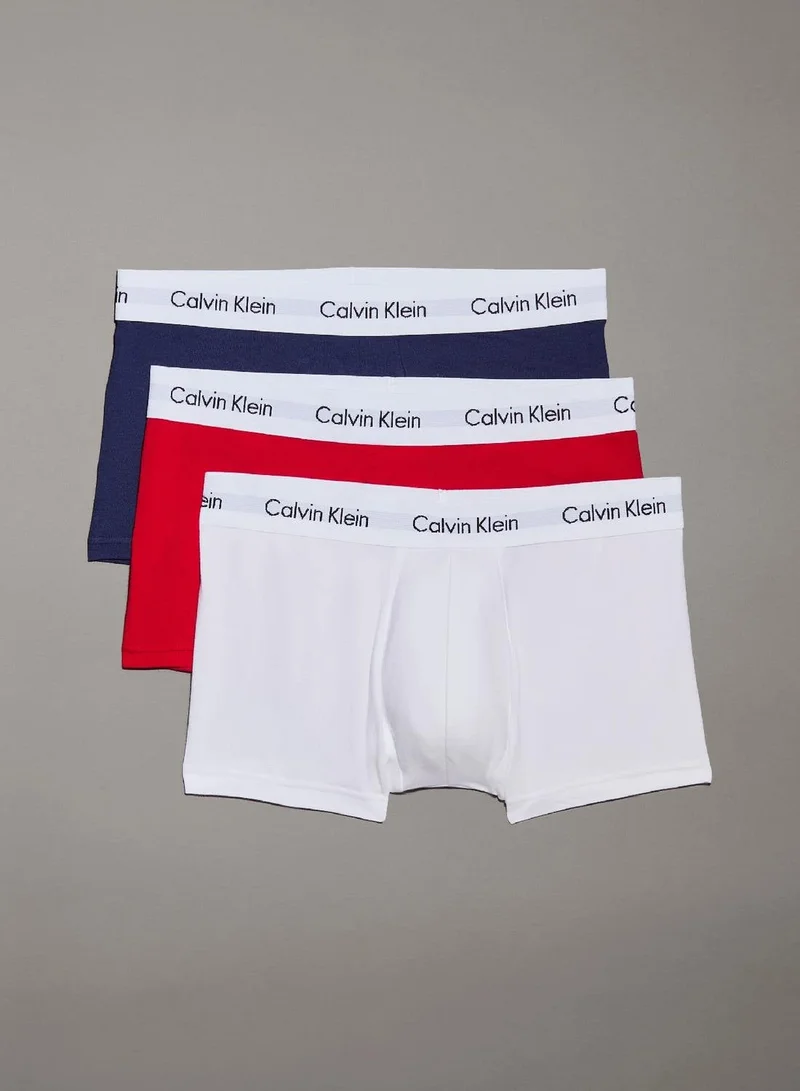 3 Pack Low Rise Trunks - Cotton Stretch