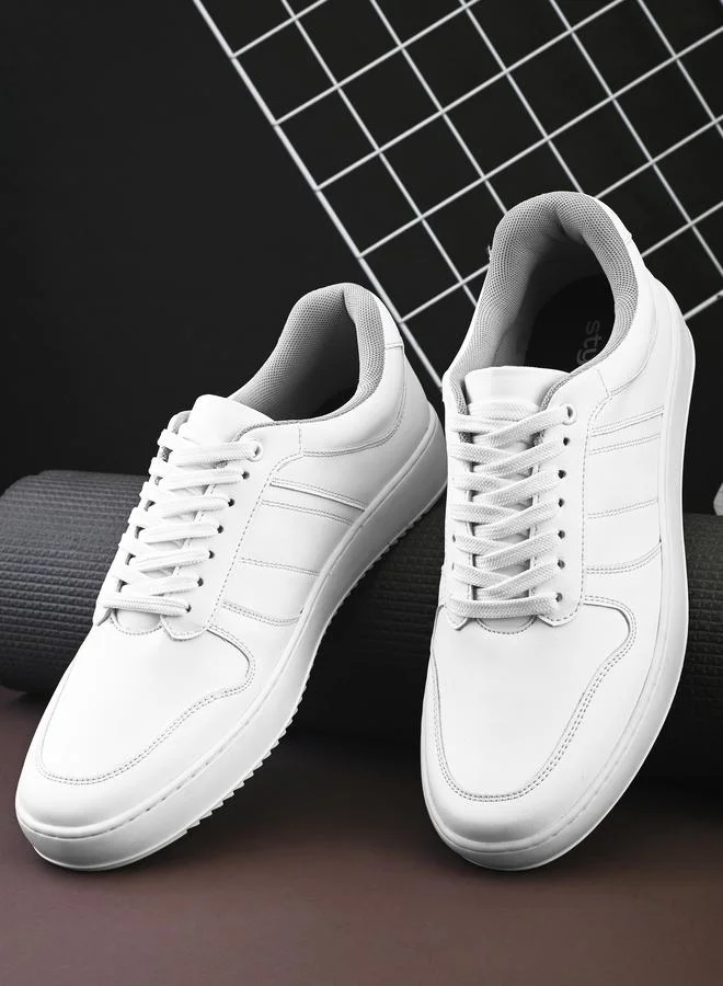 Styli Active Panelled Low Top Platform Sole Sneakers