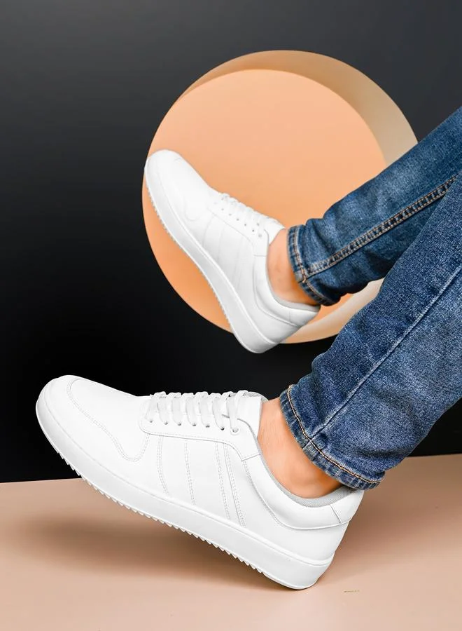 Styli Active Panelled Low Top Platform Sole Sneakers