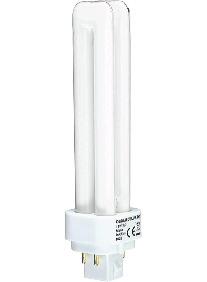 Osram OSRAM DULUXD/E Energy Saver [QUICKTRONIC ECG] CFLni, 2 tubes (18w) 4 Pin - Plug In Base- G24q-2, 1200 lm - LUMILUX -Warm White/Energy Class A  - Image 1