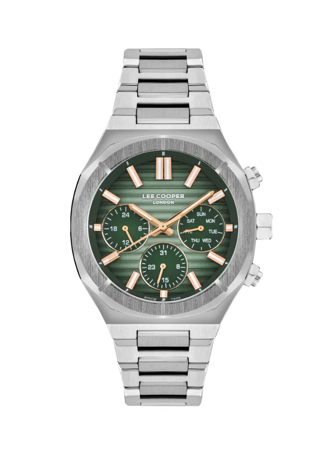 لي كوبر ساعة رجالية معدنية متعددة الوظائف ٤٣ مم