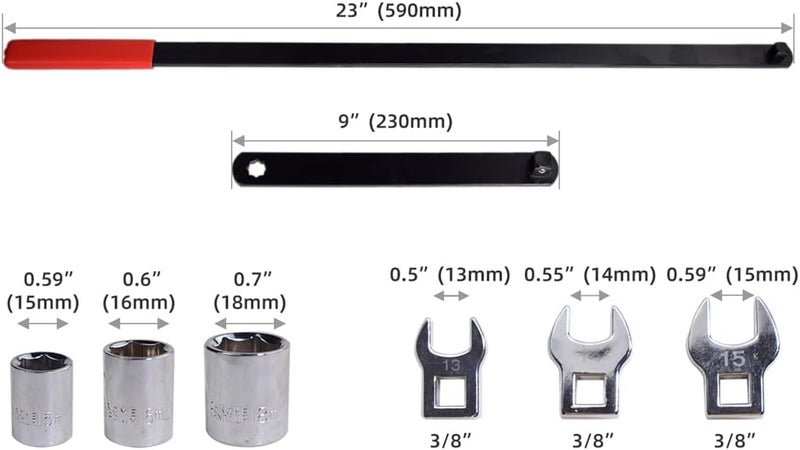 Alltooetools 8PCS Serpentine Belt Adjust Tightener Wrench Tool Kit - Image 3