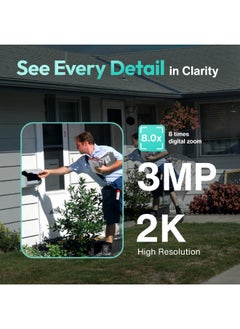 Botslab W313 Solar-Powered PTZ Security Camera | 2K Resolution, 360° Coverage, AI Human Detection, Full-Color Night Vision, 5200mAh Battery, IP65 Weatherproof  - Image 4