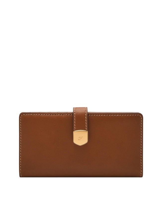 FOSSIL - Women'S Lennox Leather Tab Clutch Wallet Medium Brown (Model: Sl10036200) - Image 1