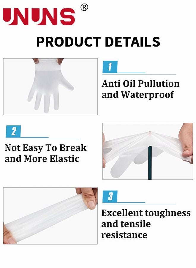 UNUNS 100PCS Disposable Gloves Vinyl Kitchen Gloves Cleaning Gloves Oil Resistant & Waterproof for Cleaning, Food Handling, Housework  - Image 3
