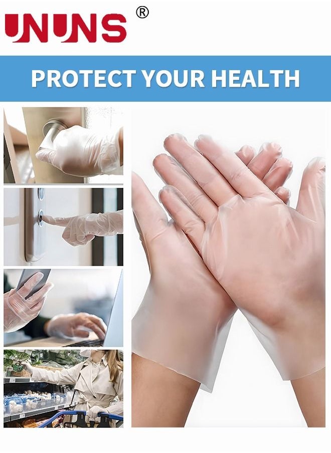 UNUNS 100PCS Disposable Gloves Vinyl Kitchen Gloves Cleaning Gloves Oil Resistant & Waterproof for Cleaning, Food Handling, Housework  - Image 4