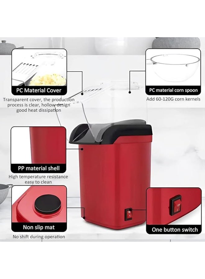 DUNISO Hot Air Popcorn Machine, Mini Electric Kids Kitchen Toy, Can Quickly Make Healthy Food In 2-3 Minutes, Oil-Free And Bpa-Free, Suitable For Home Theaters And Parties - Image 2