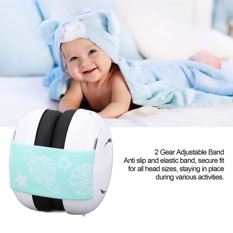 Adjustable Baby Earmuffs 25dB NRR Noise Cancelling For Infants Toddlers Travel White - Image 4
