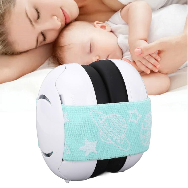 Adjustable Baby Earmuffs 25dB NRR Noise Cancelling For Infants Toddlers Travel White - Image 3