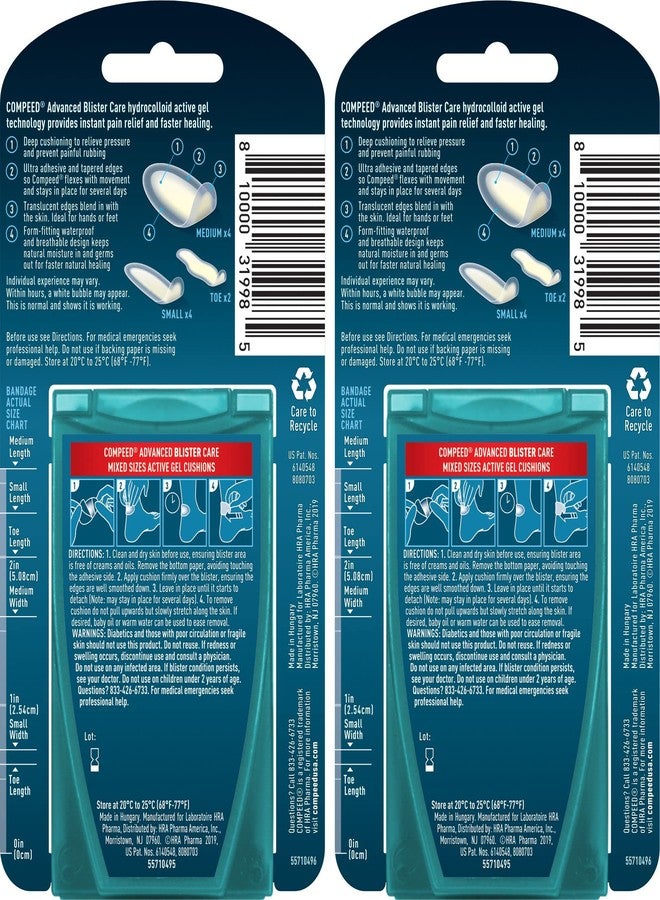 Compeed Advanced Blister Care 10 Count Mixed Sizes Pads (2 Packs) - Image 2
