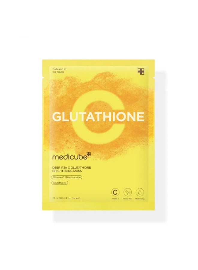 Medicube قناع ديت فيتا سي جلوتاثيون المشرق، قناع ورقي بفيتامين سي للبقع الداكنة والبشرة الباهتة، قناع وجه معزز للإشراق مع جلوتاثيون للحصول على لون بشرة متساوي وملمس ناعم، العناية بالبشرة الكورية - Image 1