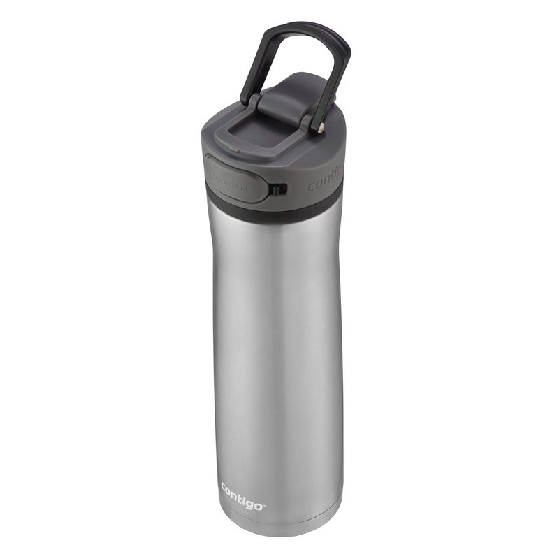 Contigo Cortland Chill 2.0 Vacuum-Insulated Stainless Steel Water Bottle, Spill-Proof Sip Technology, Interchangeable Lid, 24oz, Steel/Licorice, Perfect for Fitness Travel Everyday Use - Image 4