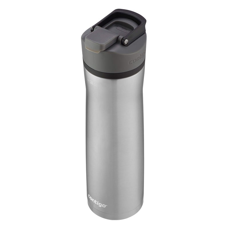 Contigo Cortland Chill 2.0 Vacuum-Insulated Stainless Steel Water Bottle, Spill-Proof Sip Technology, Interchangeable Lid, 24oz, Steel/Licorice, Perfect for Fitness Travel Everyday Use - Image 3