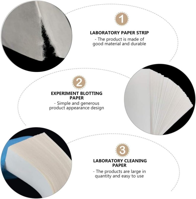 كلاراكو ورق نشاف من كلاركو، 500 قطعة، مناديل ماصة للماء، ورق تنظيف، ورق إزالة الغبار للتجارب العلمية المعملية، 2.8 × 7.5 سم - Image 2