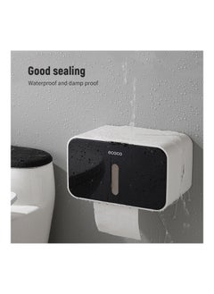 Generic Waterproof Toilet Paper Holder Dispenser Black 21.50 x 14.00 x 14.00cm  - Image 2